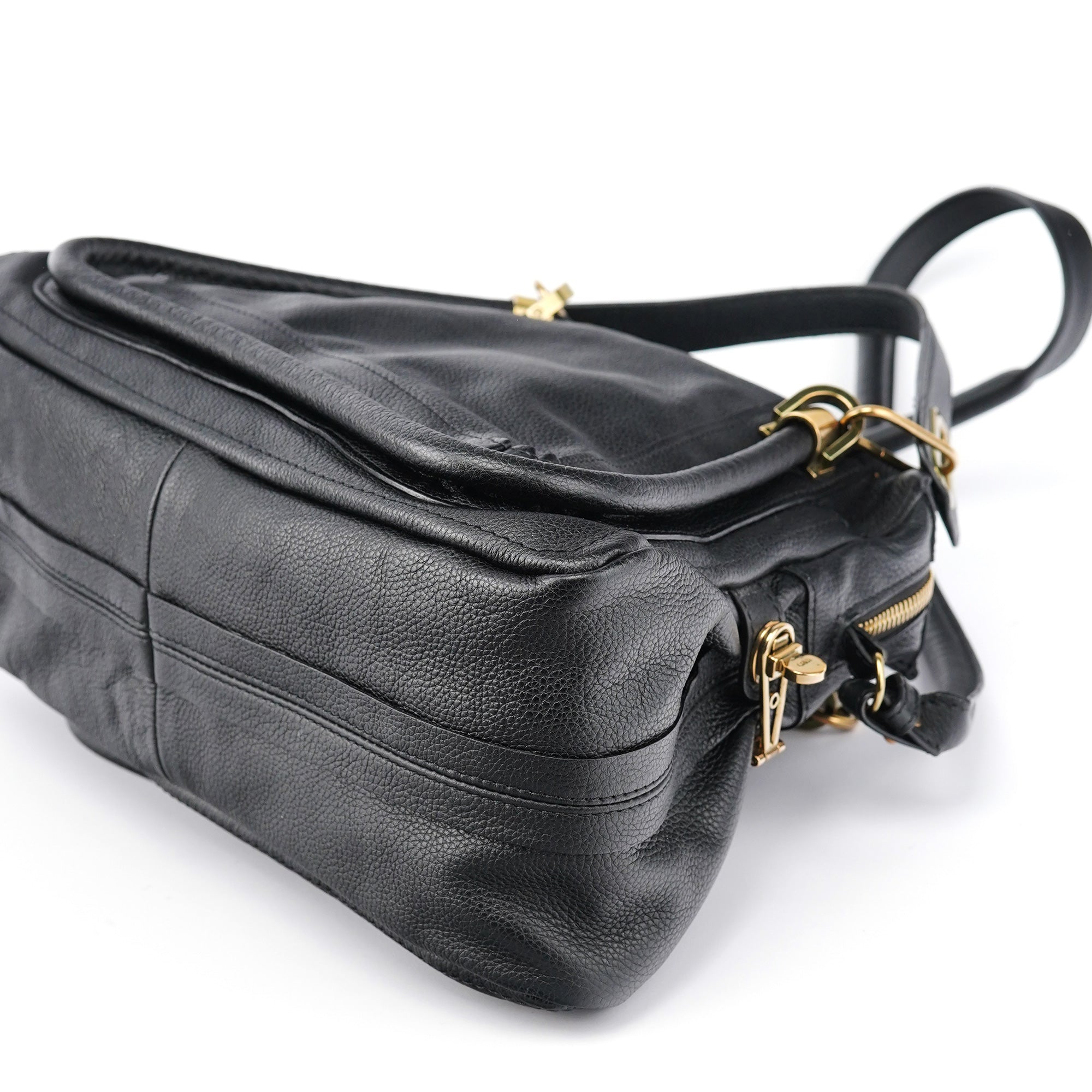 Black Leather Paraty 2-Way Bag