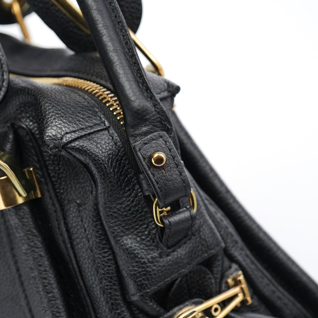 Black Leather Paraty 2-Way Bag