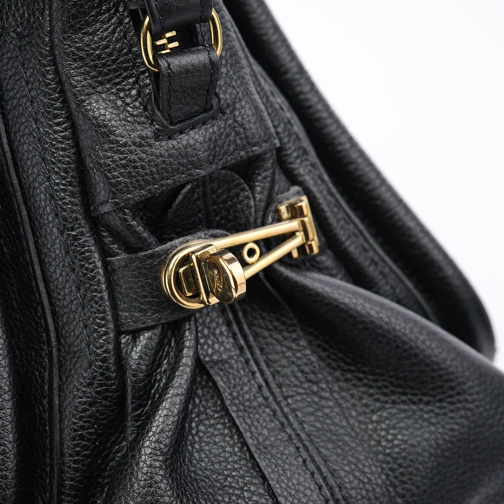 Black Leather Paraty 2-Way Bag