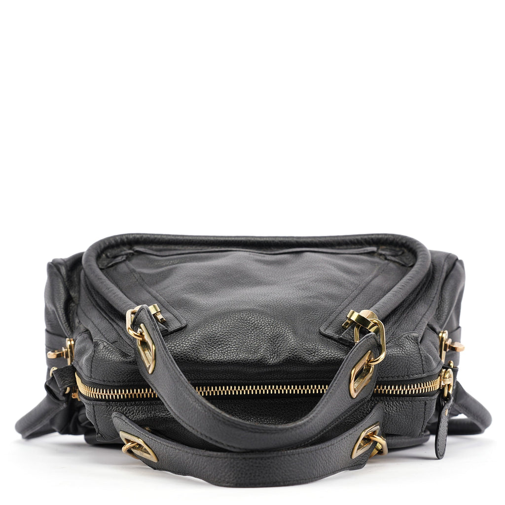 Black Leather Paraty 2-Way Bag