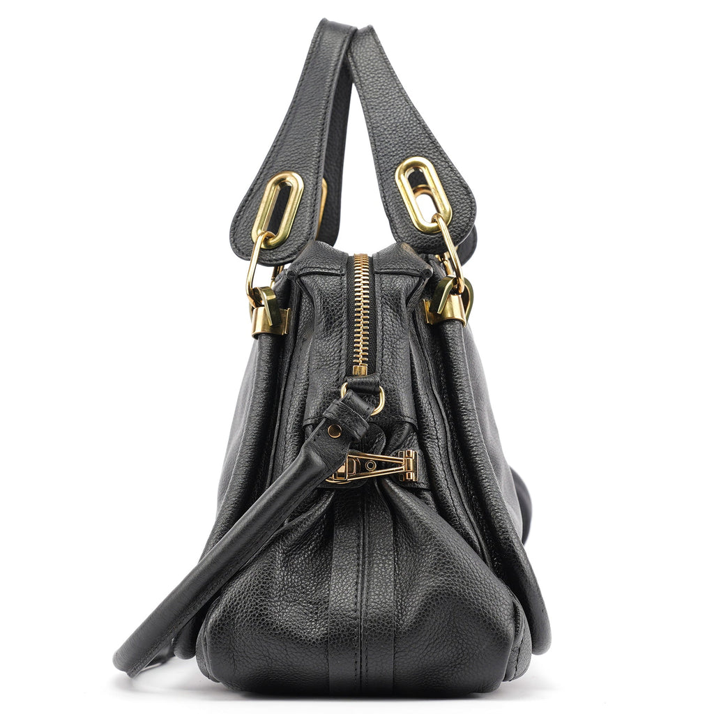 Black Leather Paraty 2-Way Bag