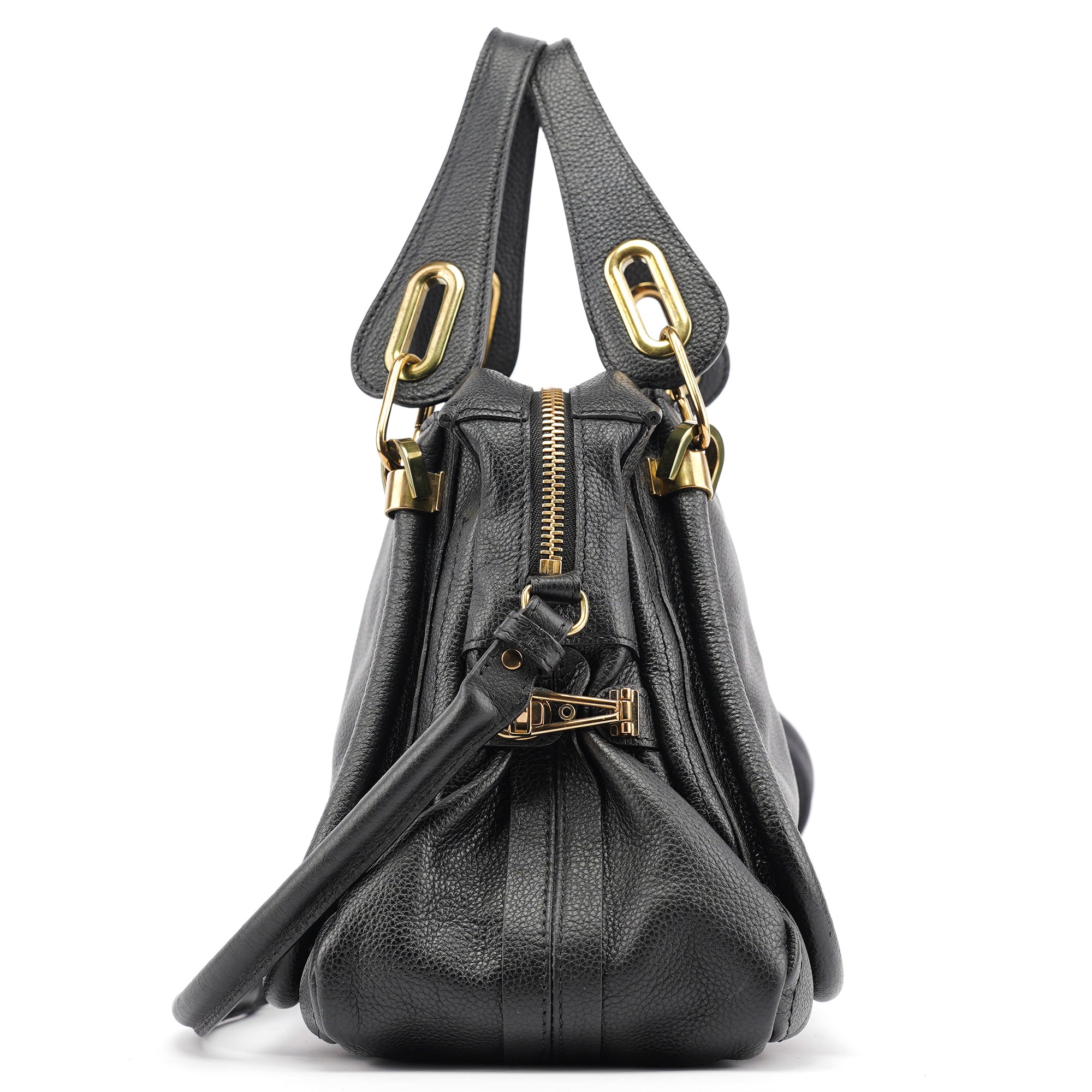 Black Leather Paraty 2-Way Bag