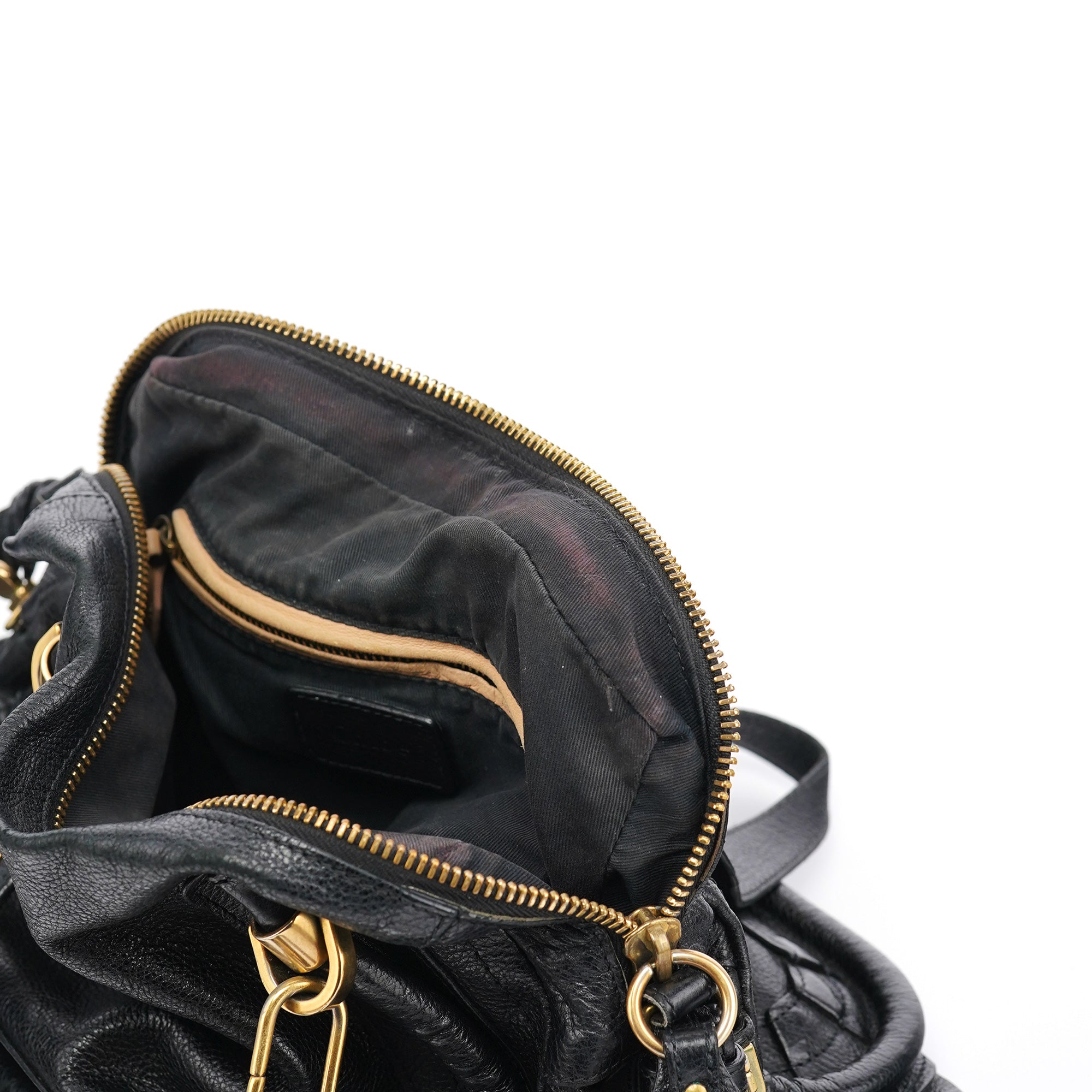 Black Leather Paraty 2-Way Bag