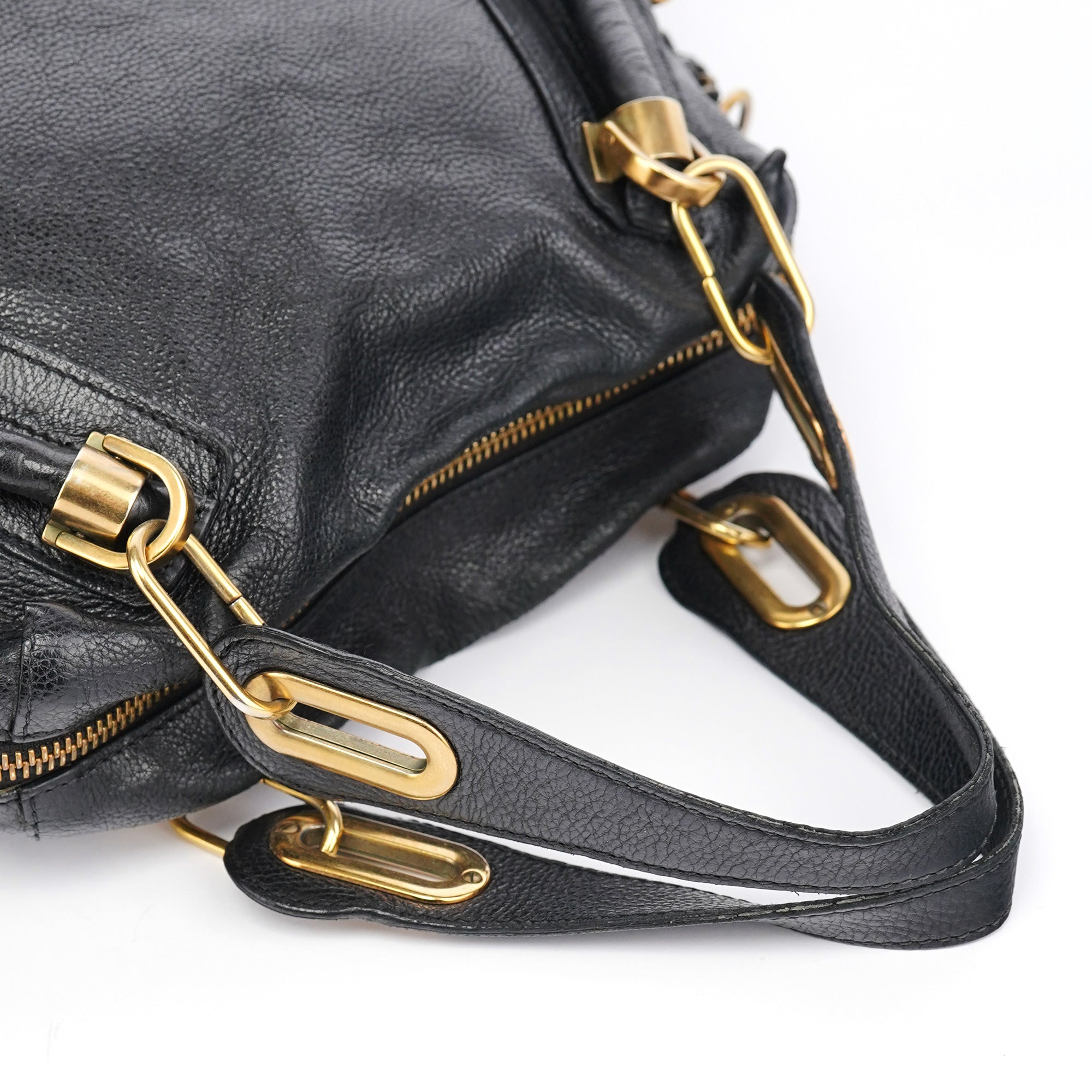 Black Leather Paraty 2-Way Bag