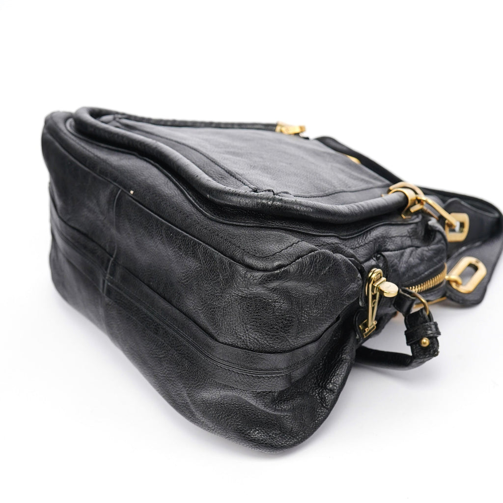 Black Leather Paraty 2-Way Bag