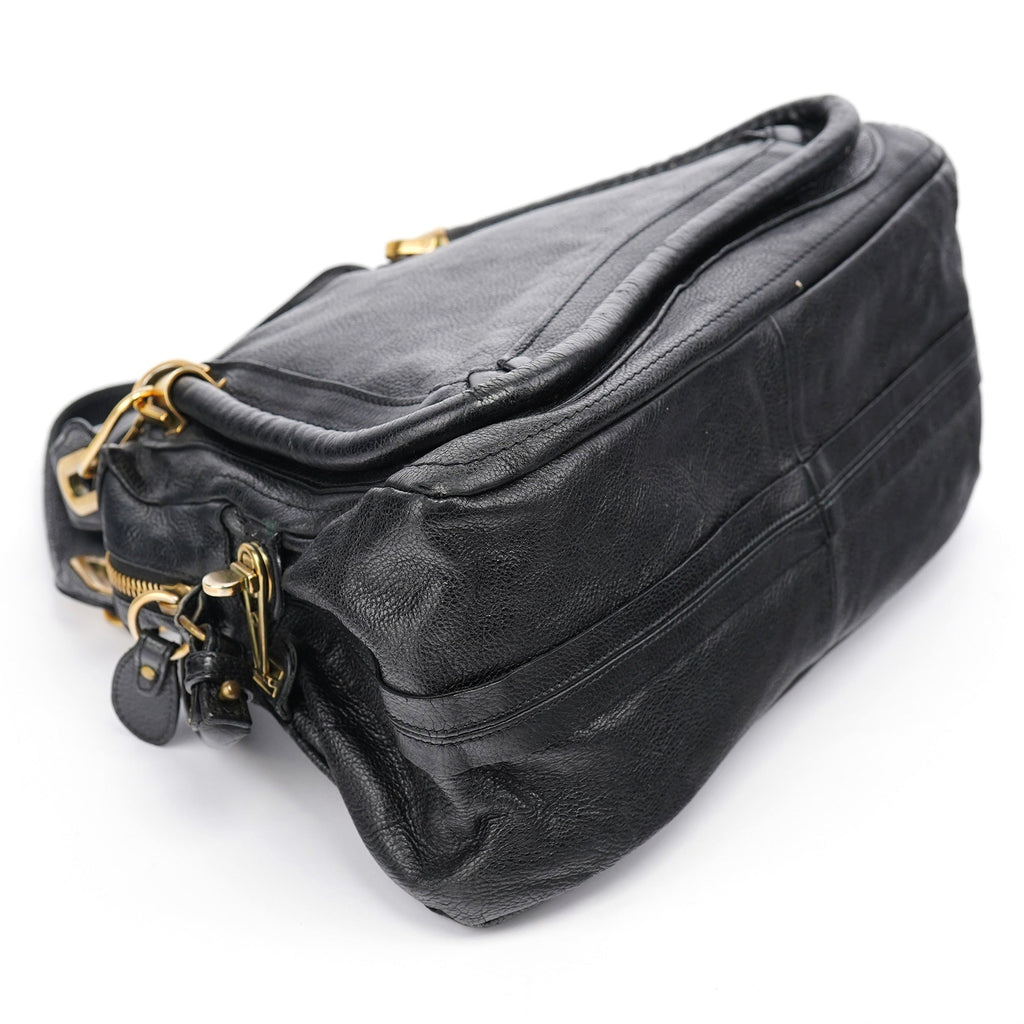 Black Leather Paraty 2-Way Bag
