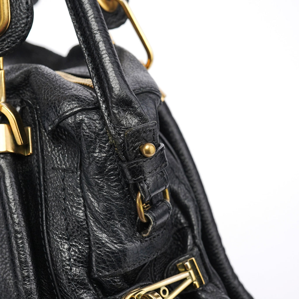Black Leather Paraty 2-Way Bag