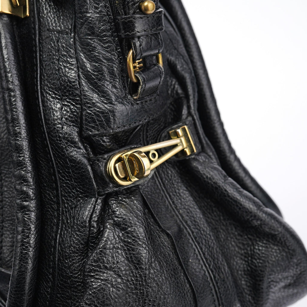 Black Leather Paraty 2-Way Bag