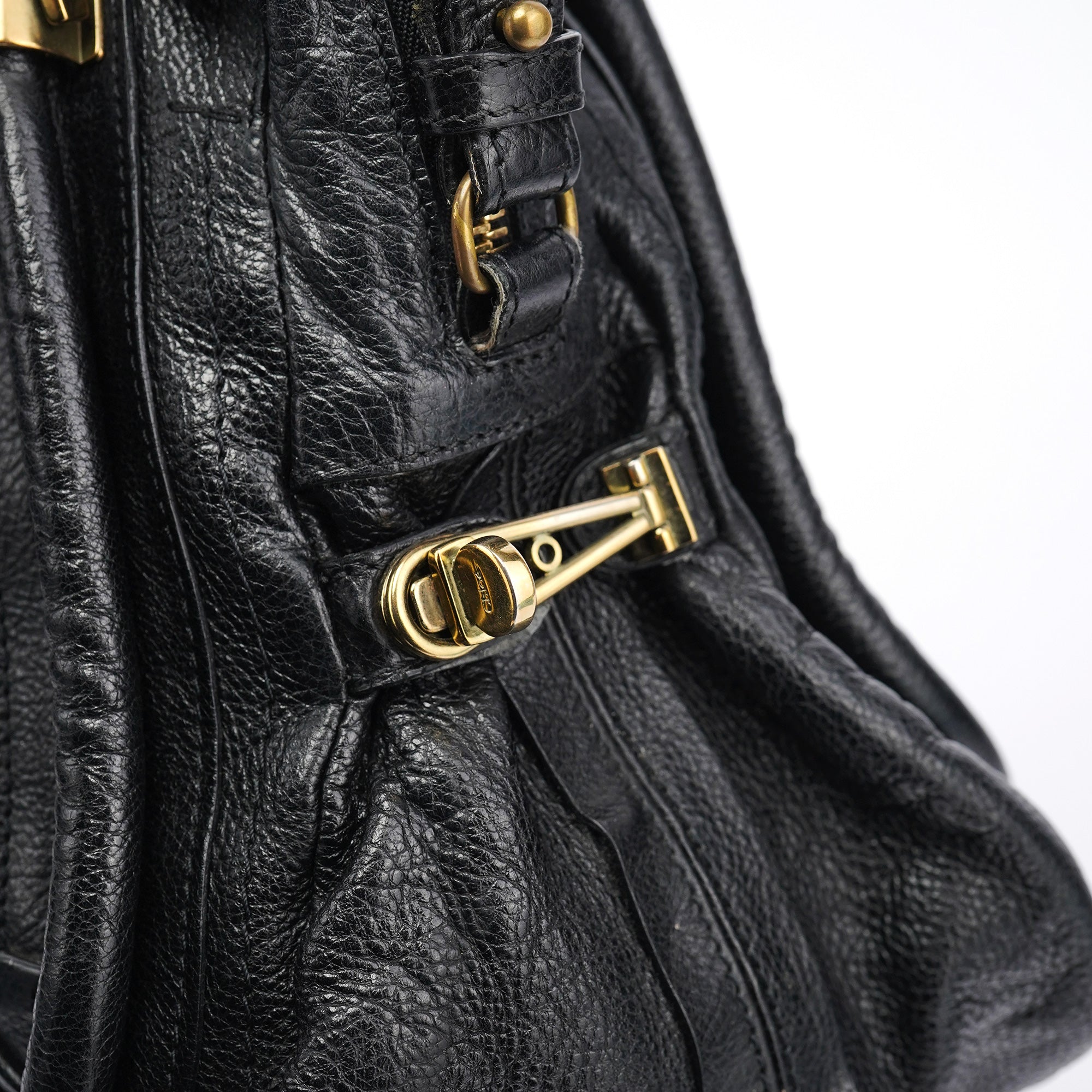 Black Leather Paraty 2-Way Bag