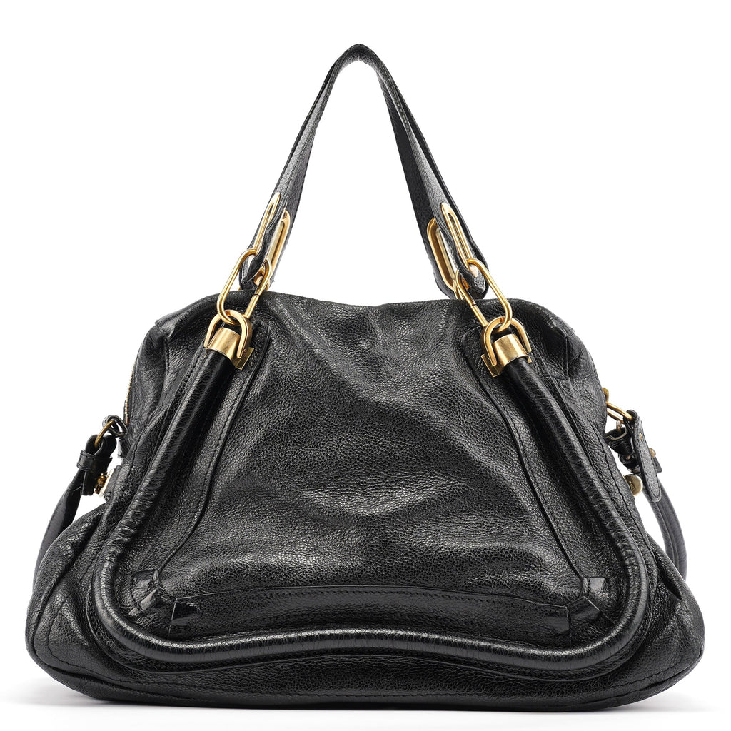 Black Leather Paraty 2-Way Bag