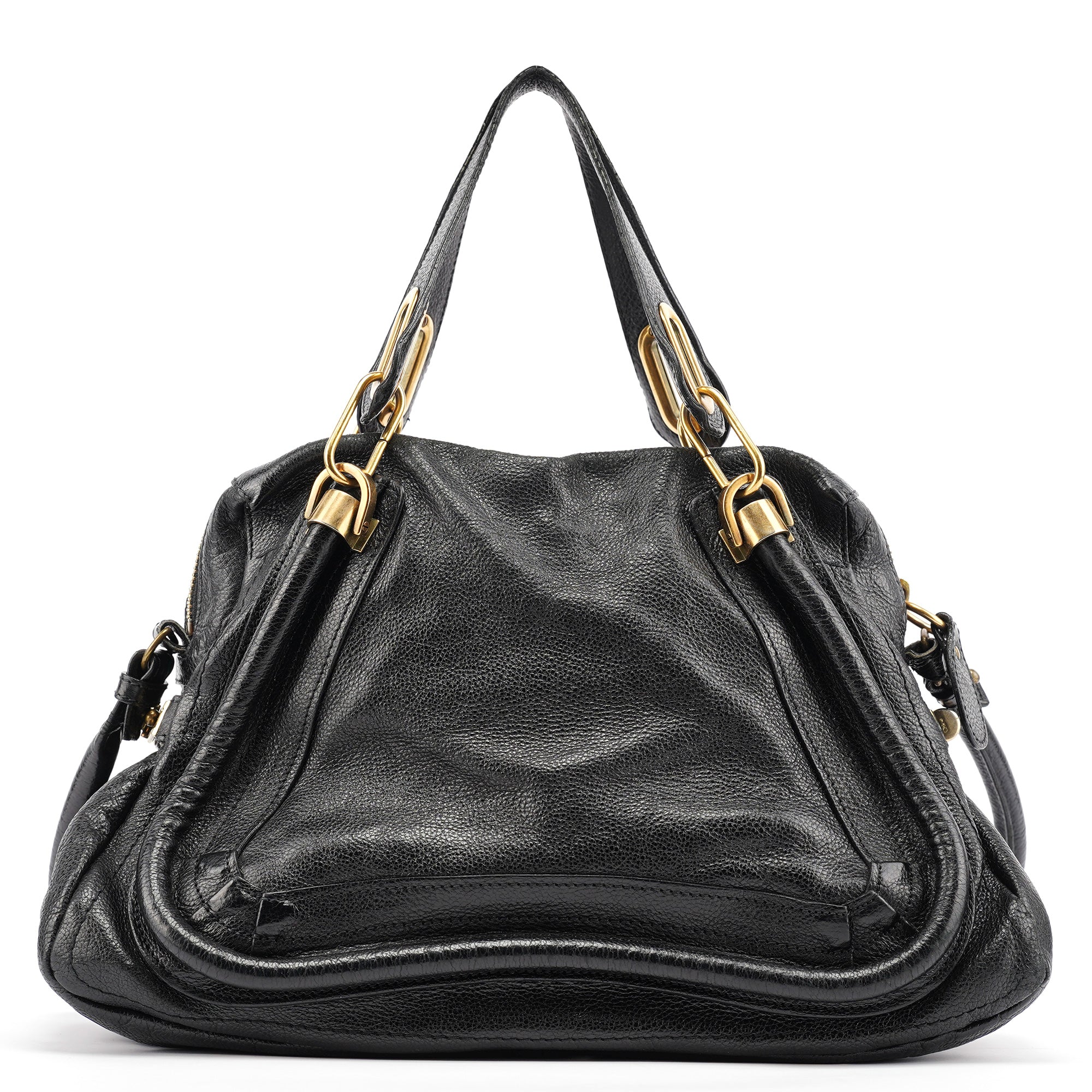 Black Leather Paraty 2-Way Bag