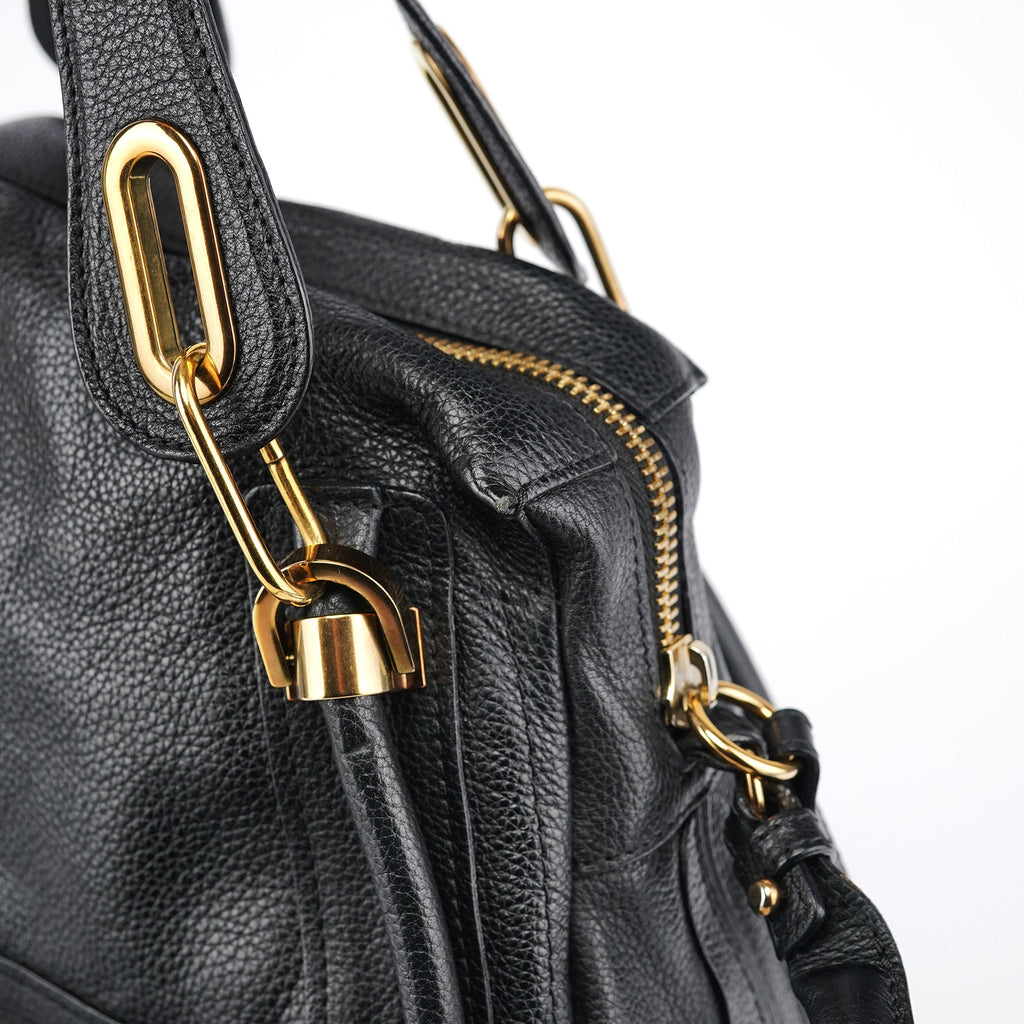 Black Leather Paraty 2-Way Bag
