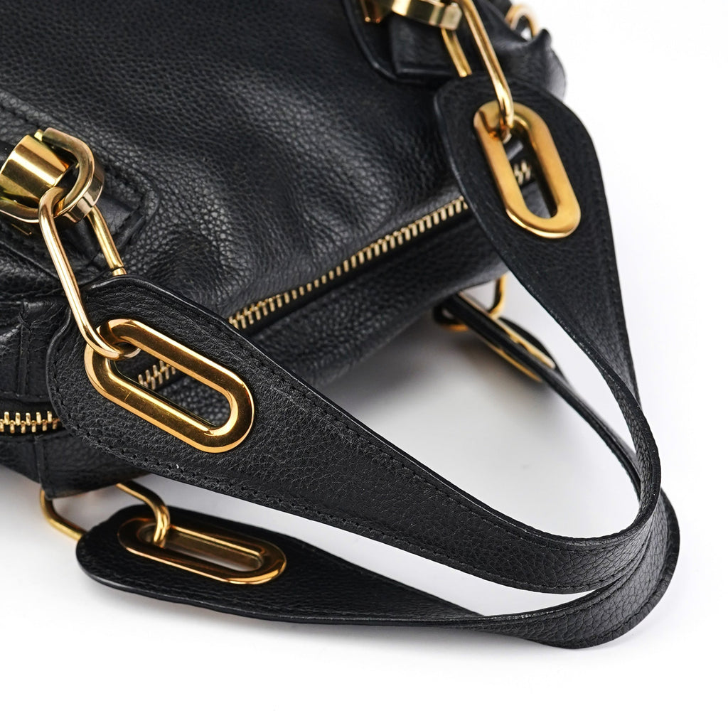 Black Leather Paraty 2-Way Bag