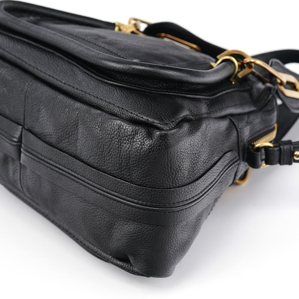 Black Leather Paraty 2-Way Bag