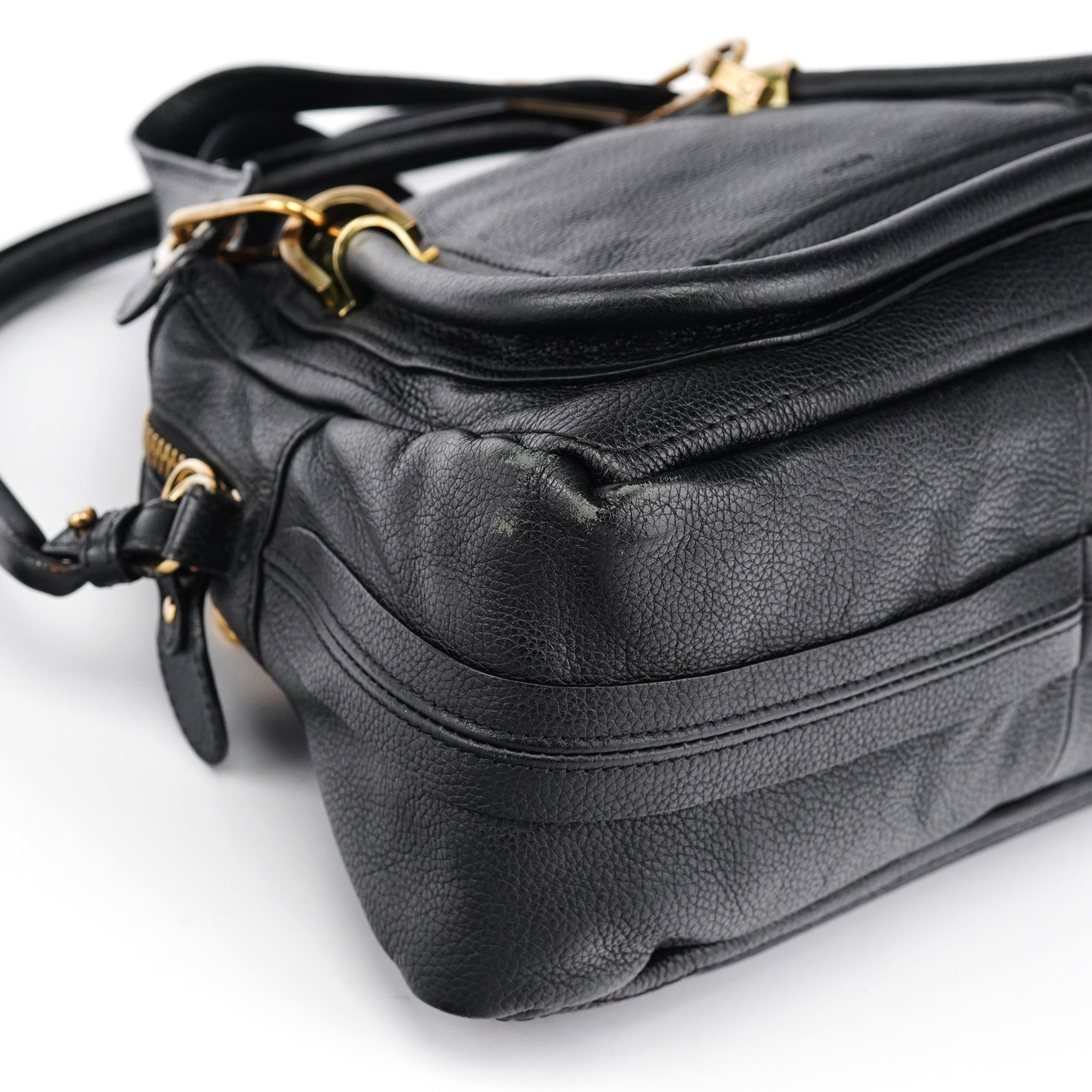 Black Leather Paraty 2-Way Bag