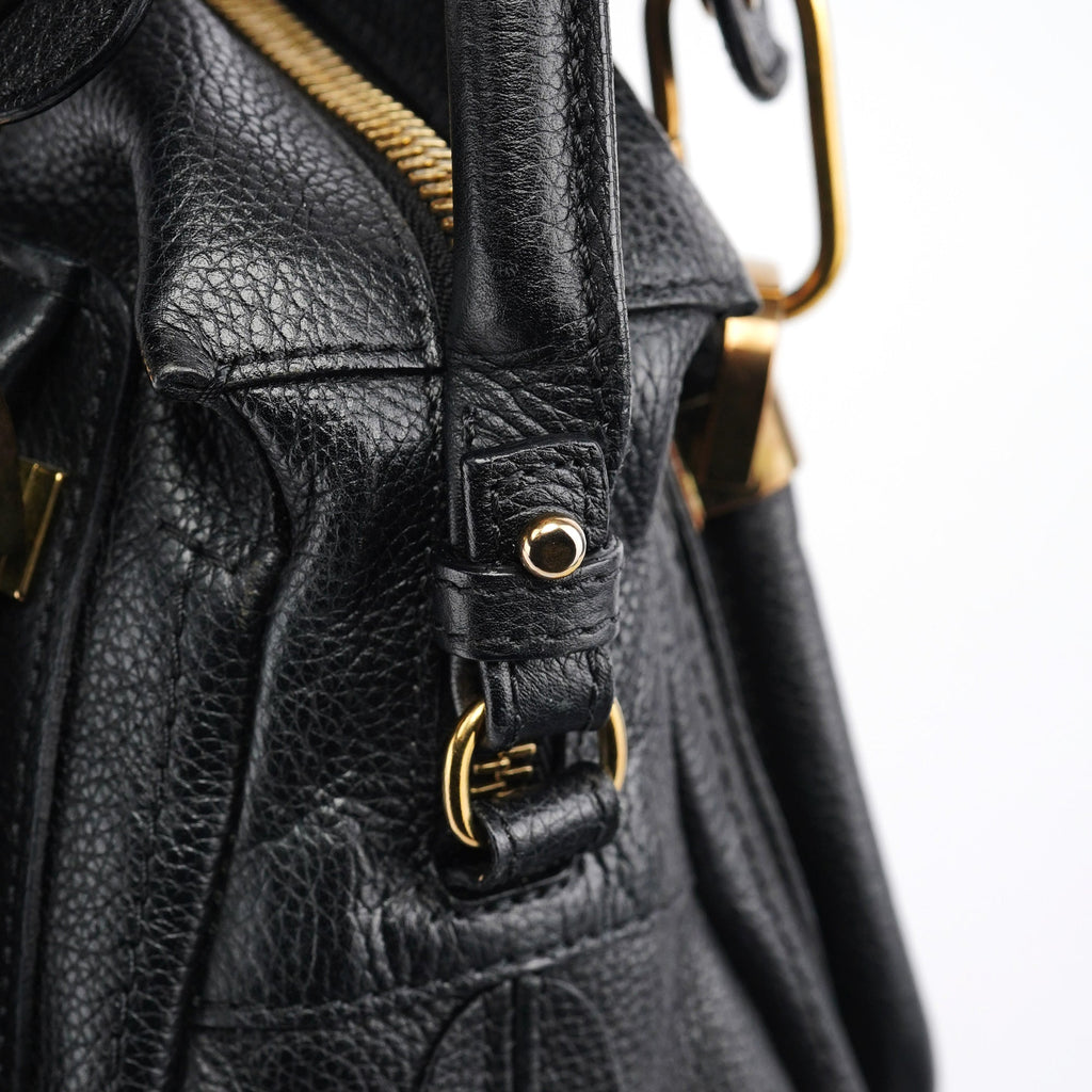 Black Leather Paraty 2-Way Bag
