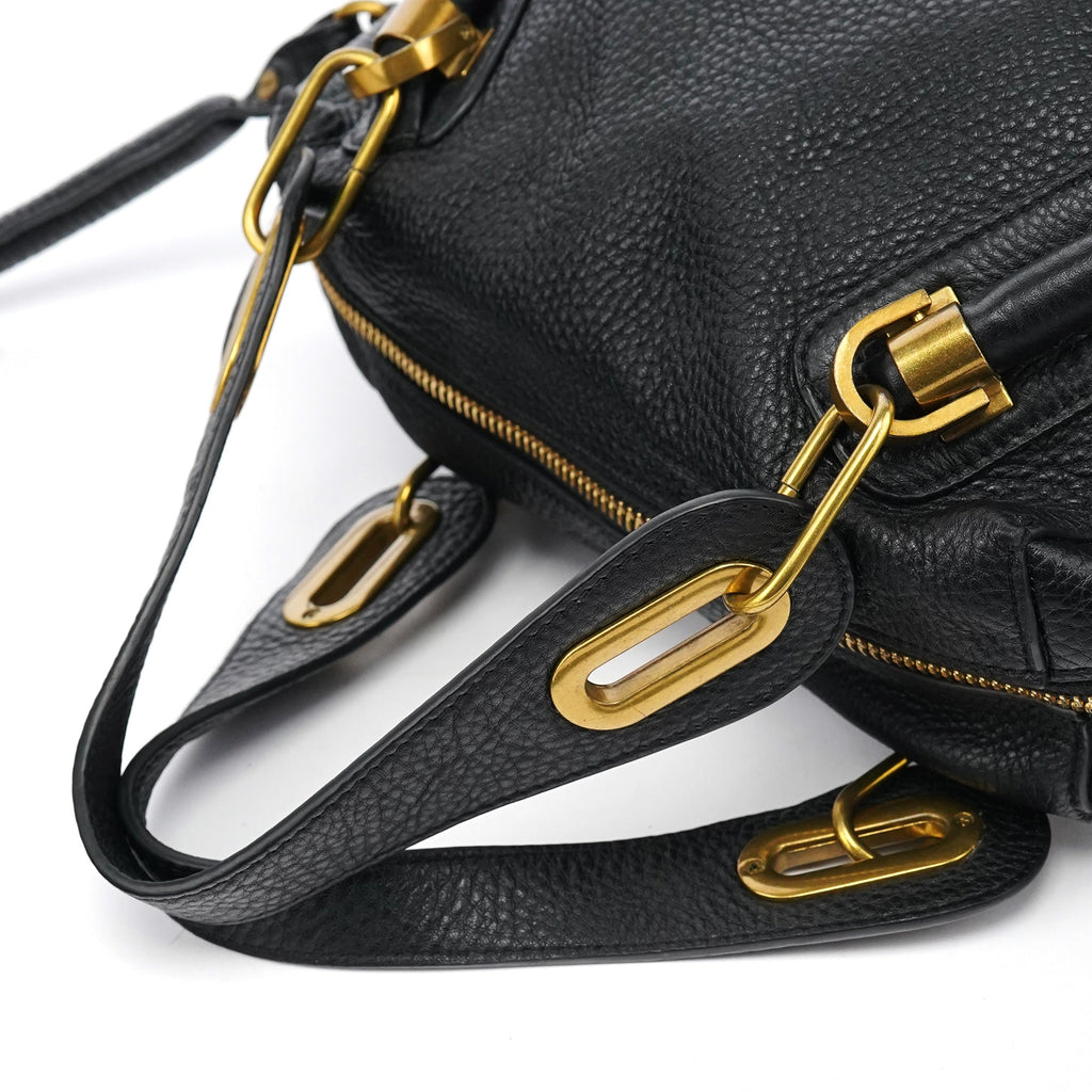 Black Leather Paraty 2-Way Bag