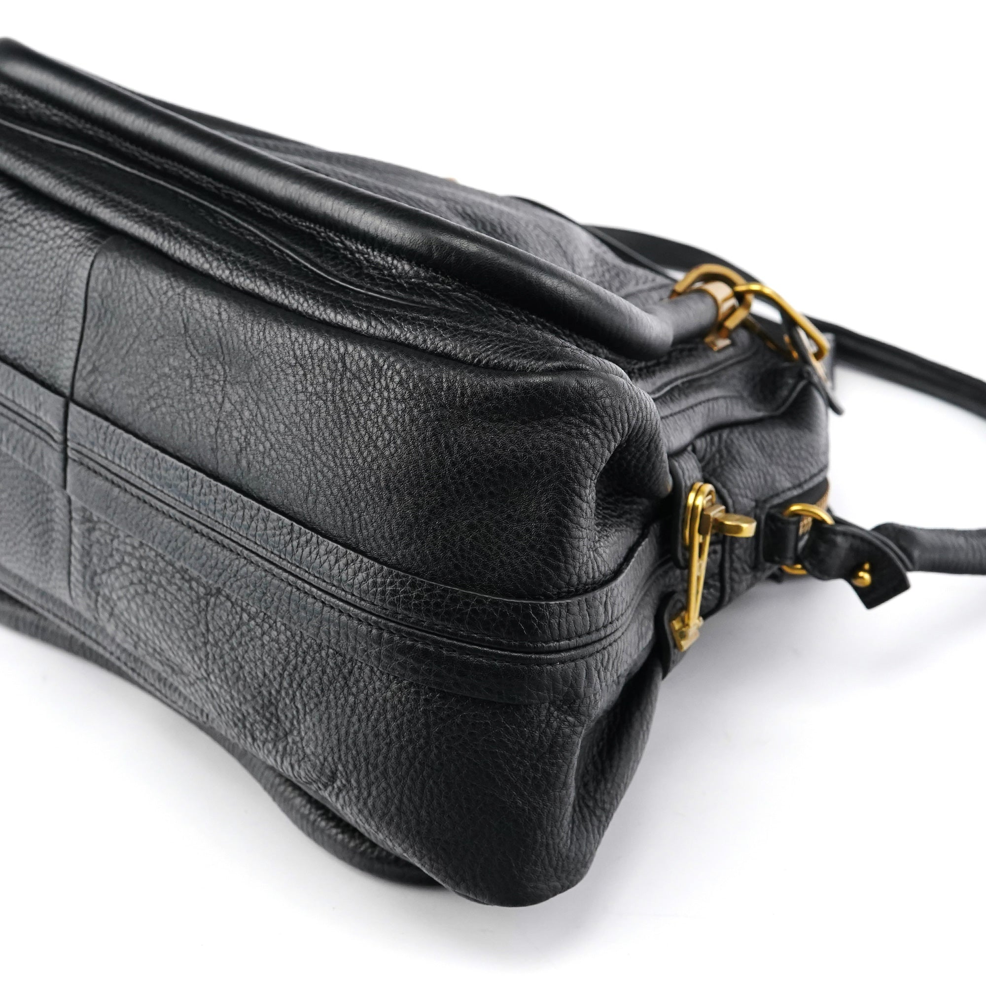 Black Leather Paraty 2-Way Bag