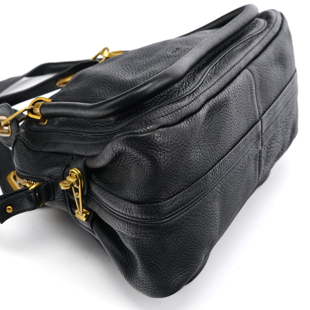 Black Leather Paraty 2-Way Bag