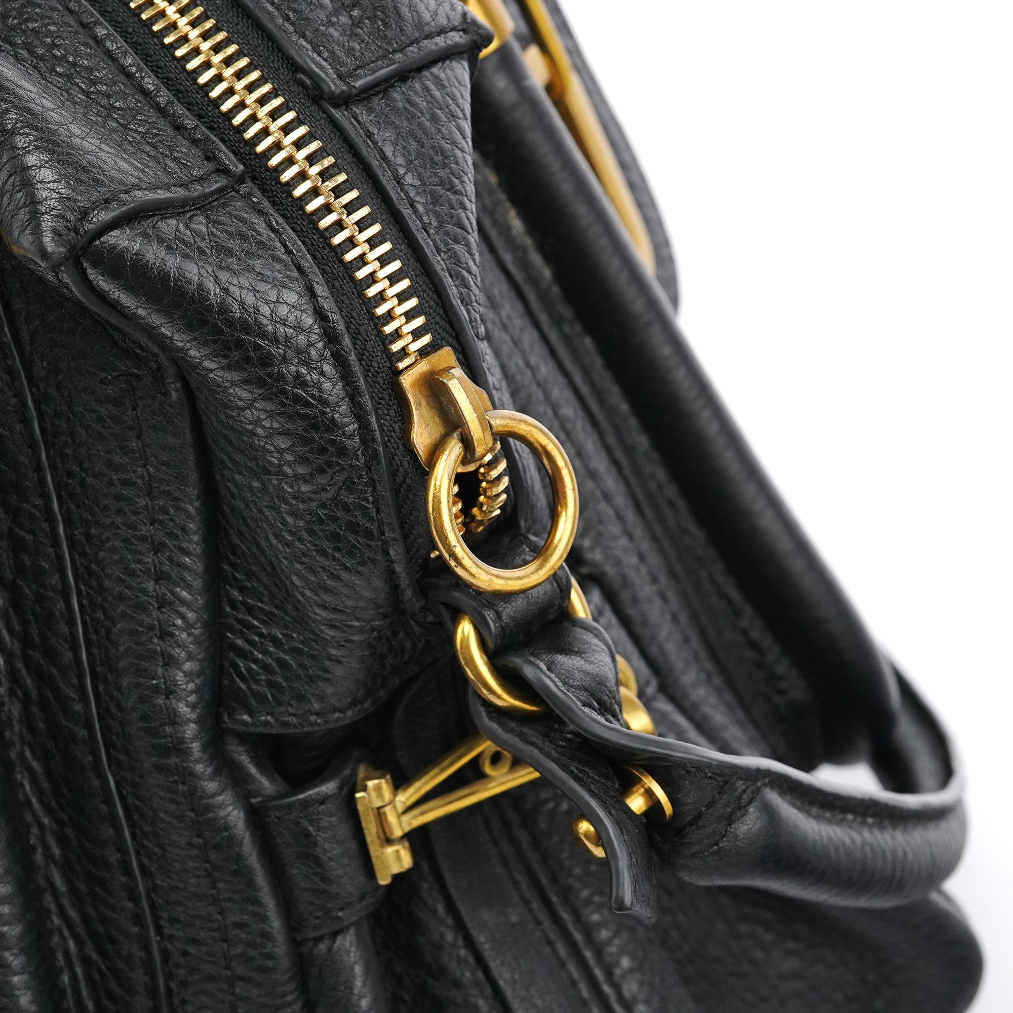 Black Leather Paraty 2-Way Bag