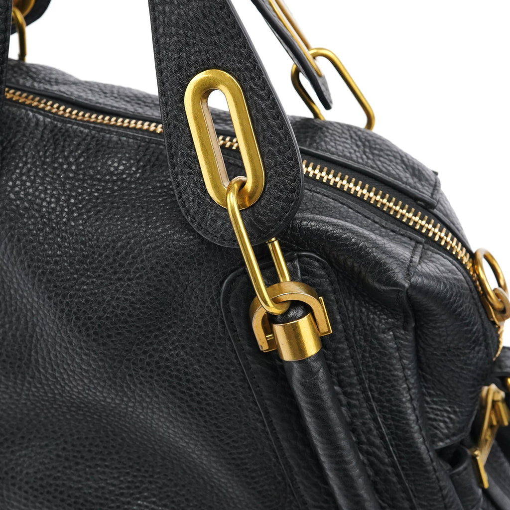 Black Leather Paraty 2-Way Bag