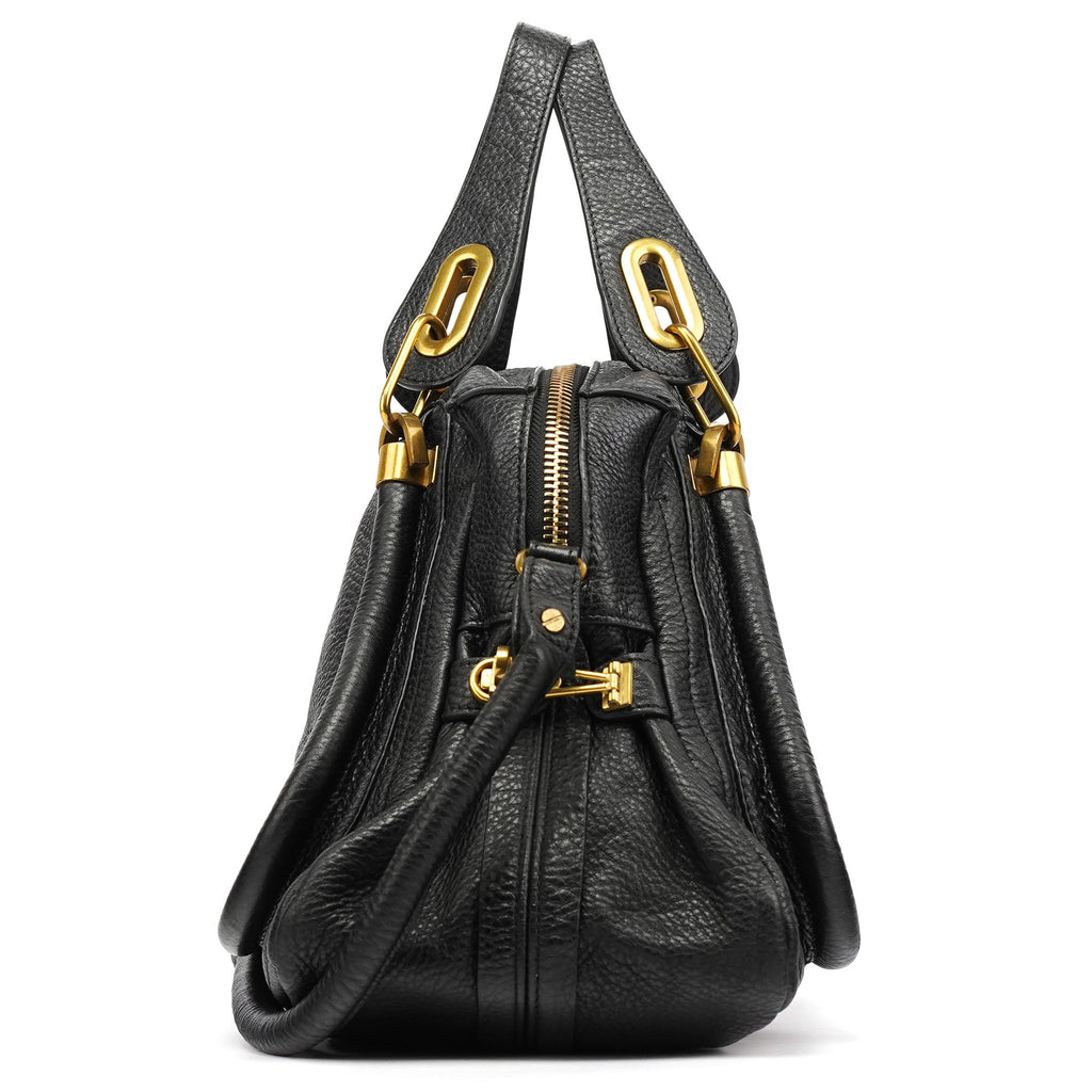 Black Leather Paraty 2-Way Bag