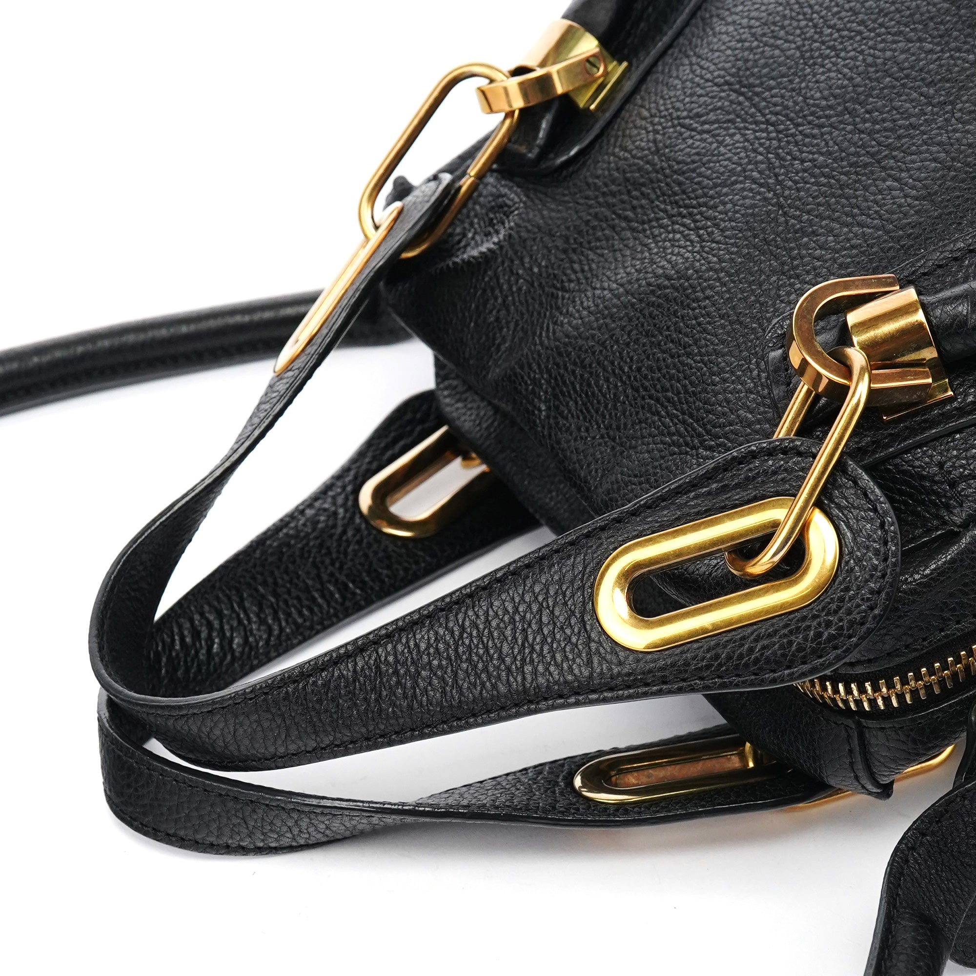 Black Leather Paraty 2-Way Bag