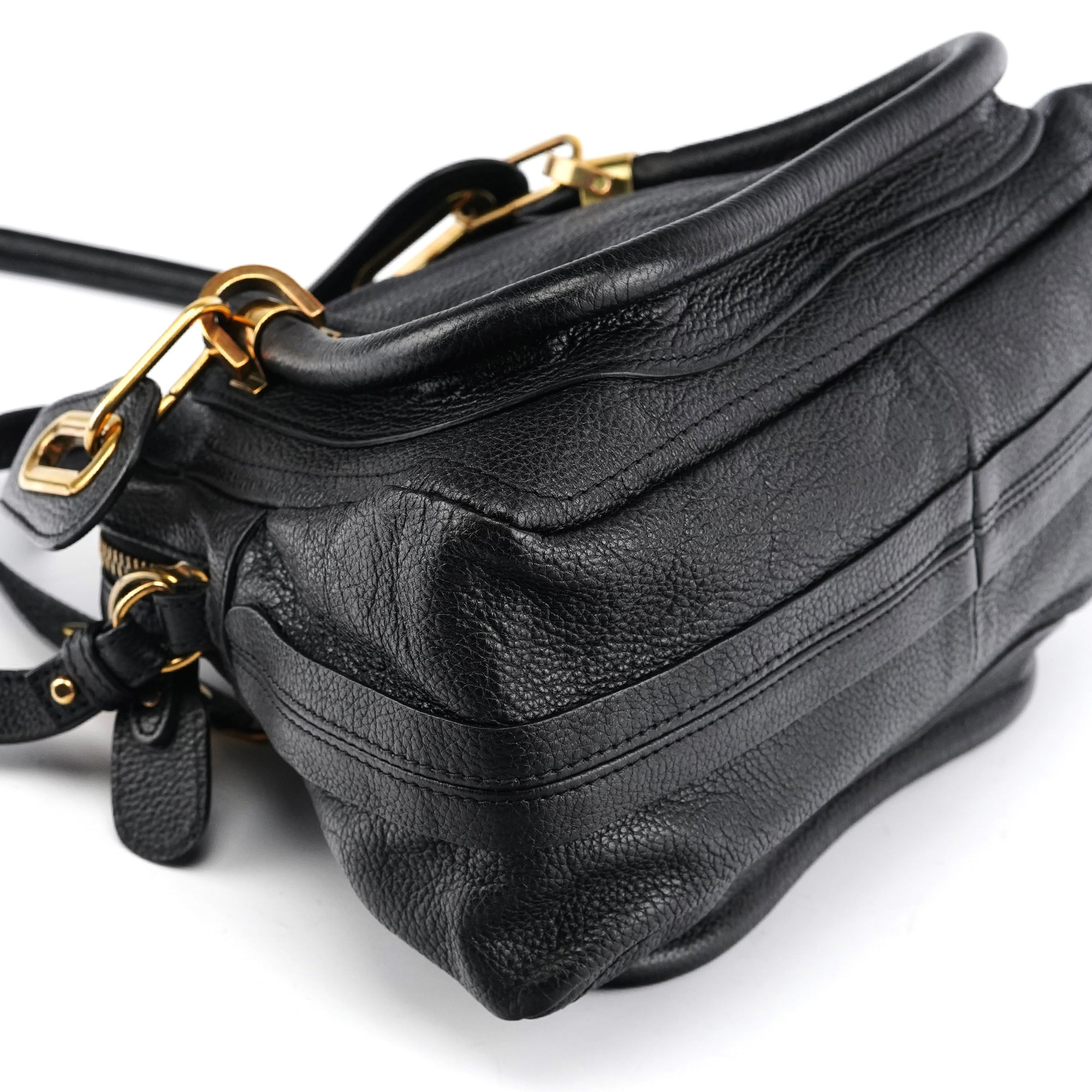 Black Leather Paraty 2-Way Bag