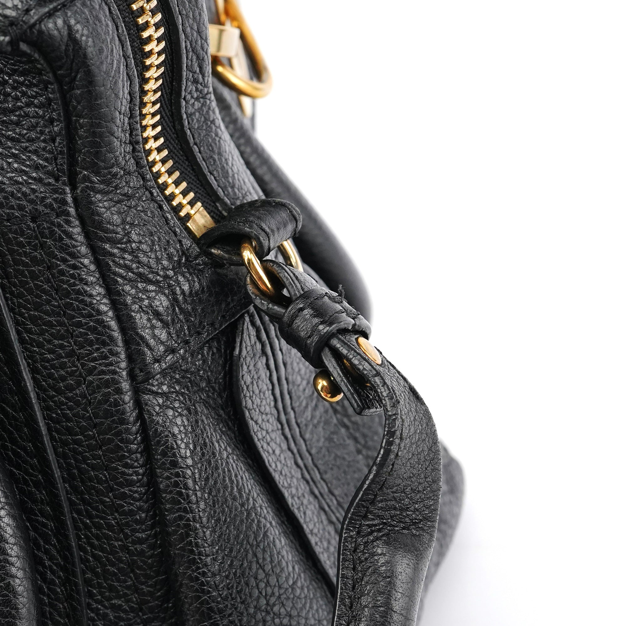 Black Leather Paraty 2-Way Bag