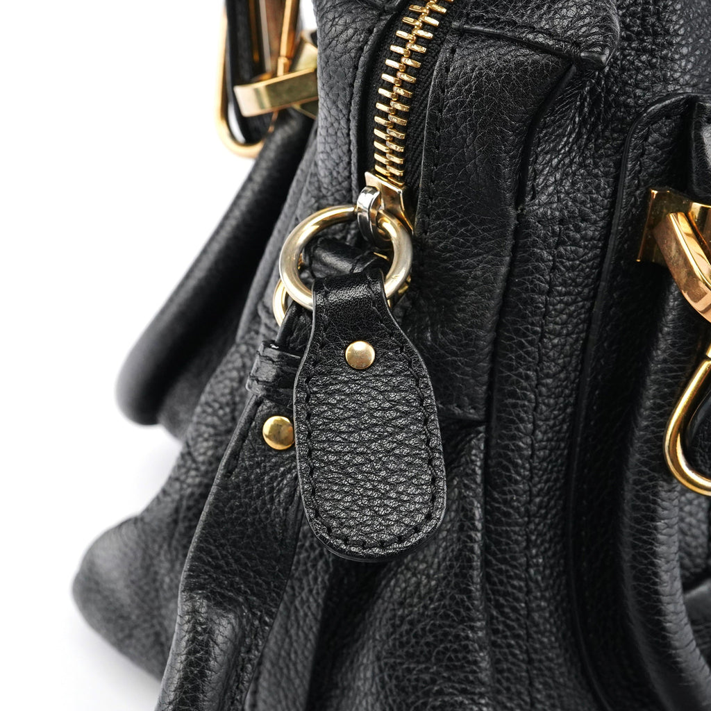 Black Leather Paraty 2-Way Bag