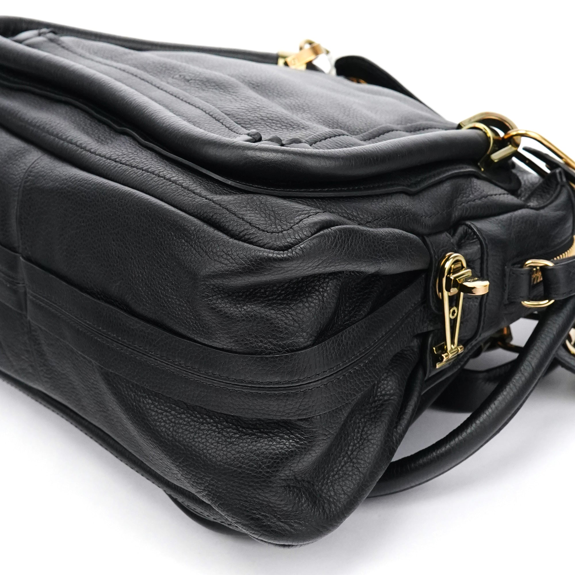 Black Leather Paraty 2-Way Bag