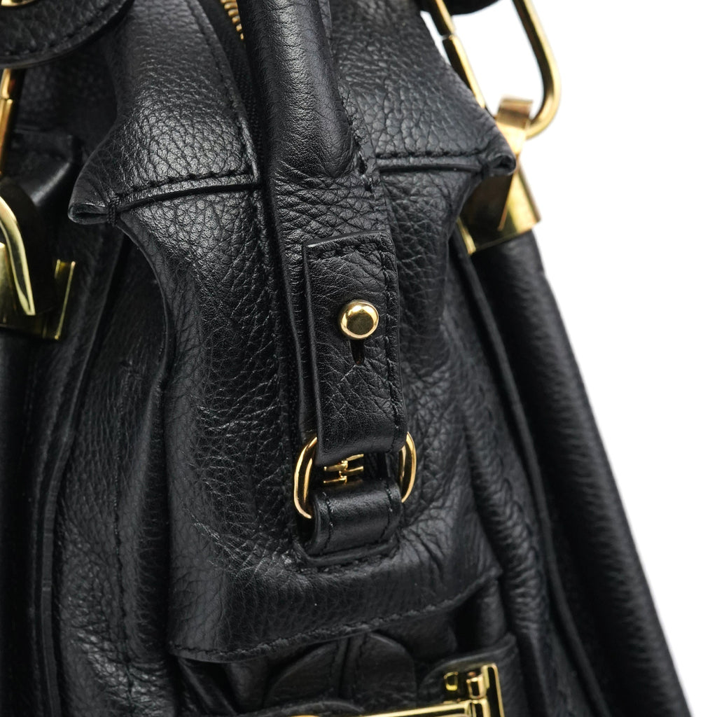 Black Leather Paraty 2-Way Bag