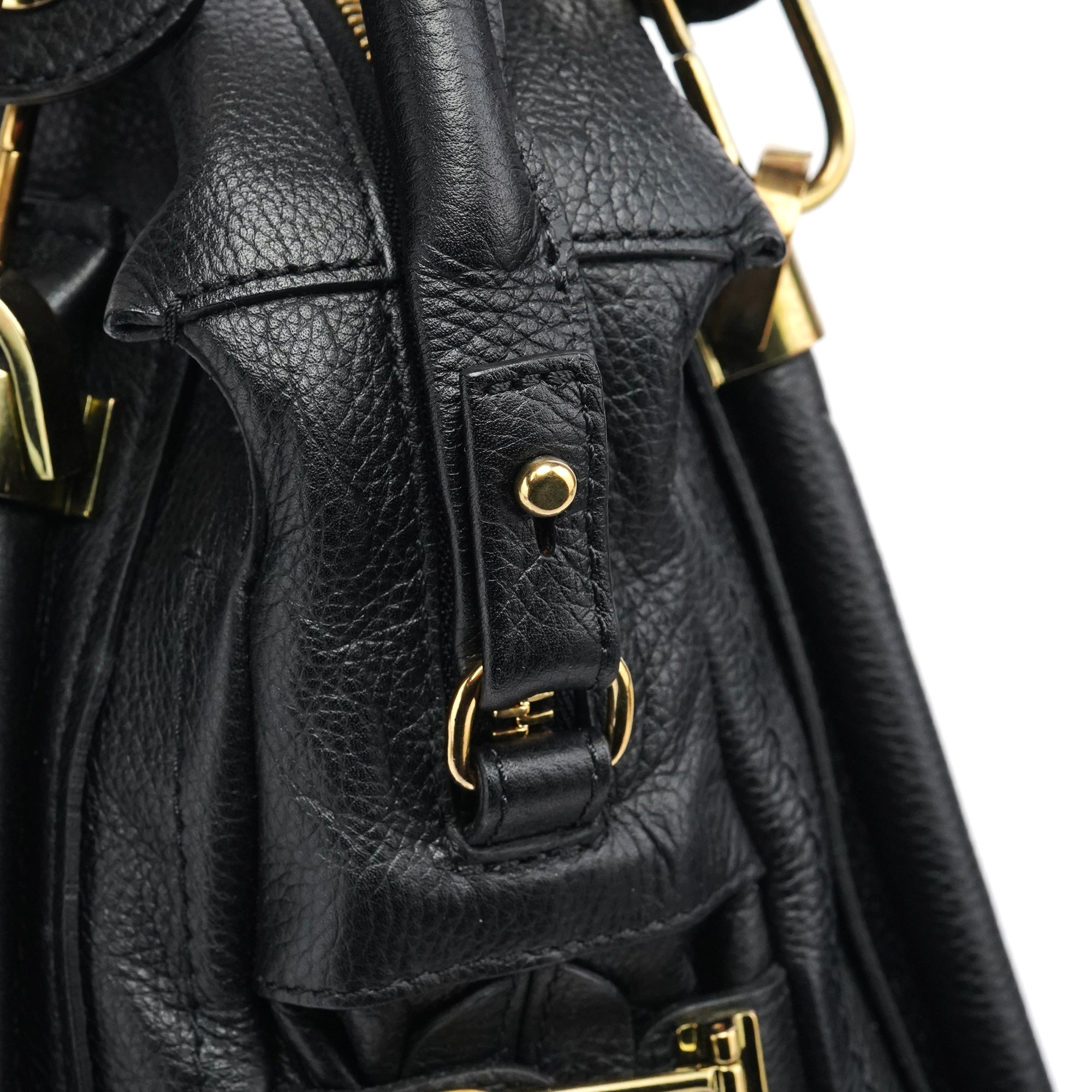 Black Leather Paraty 2-Way Bag