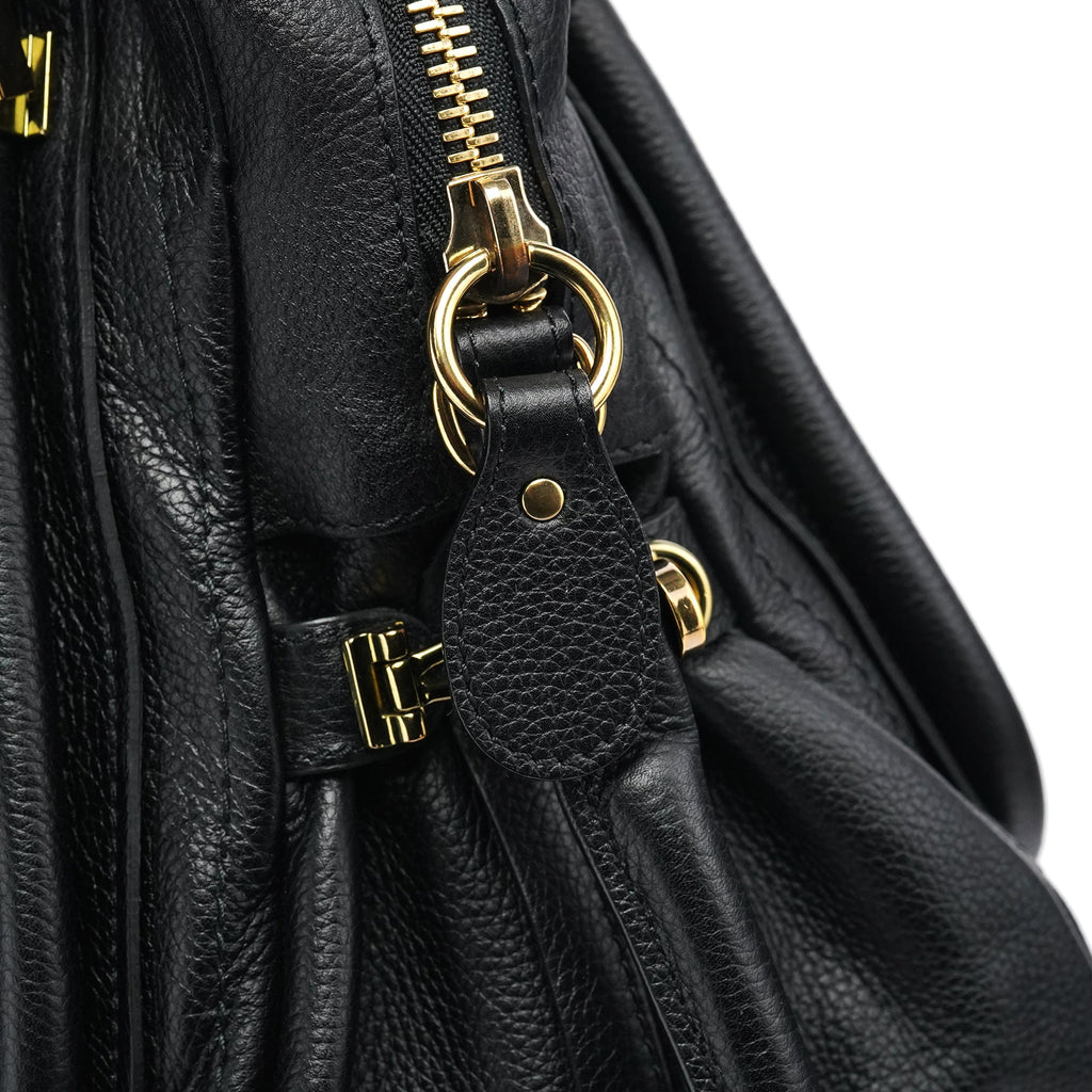 Black Leather Paraty 2-Way Bag