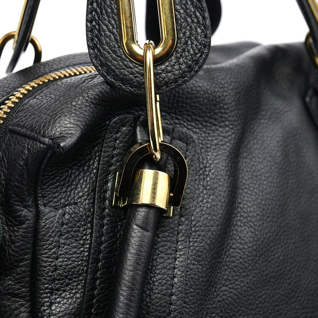 Black Leather Paraty 2-Way Bag