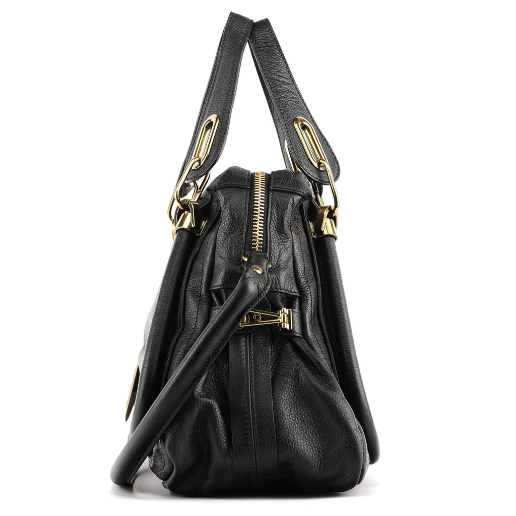 Black Leather Paraty 2-Way Bag