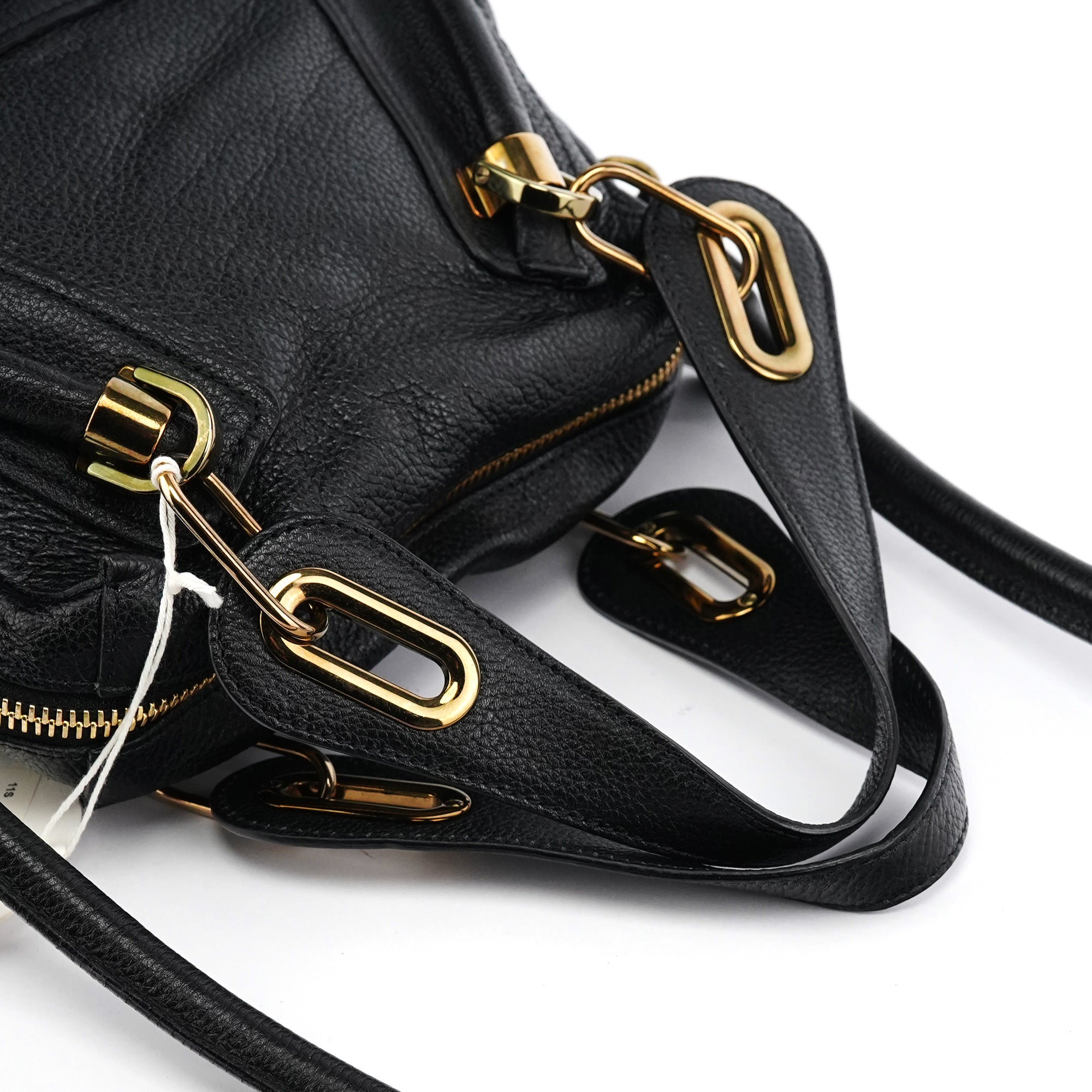 Black Leather Paraty 2-Way Bag