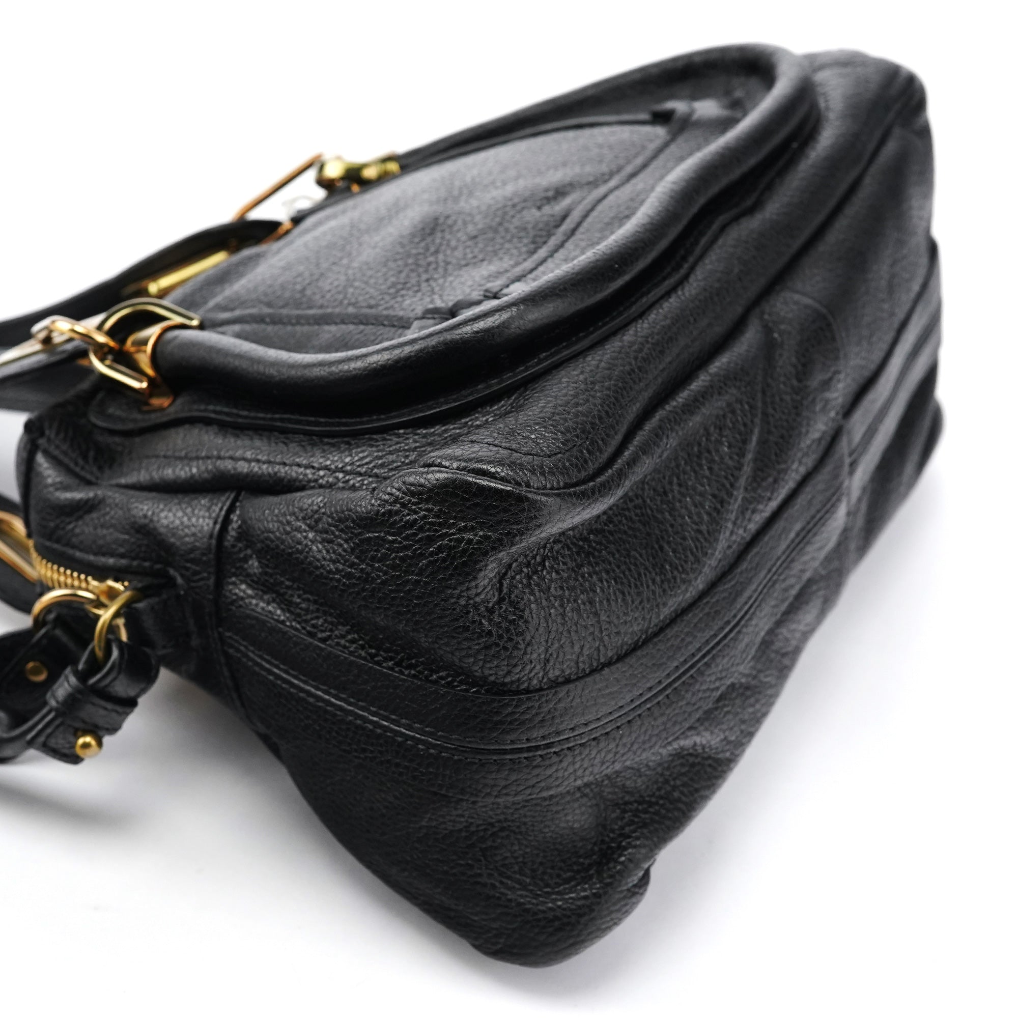 Black Leather Paraty 2-Way Bag