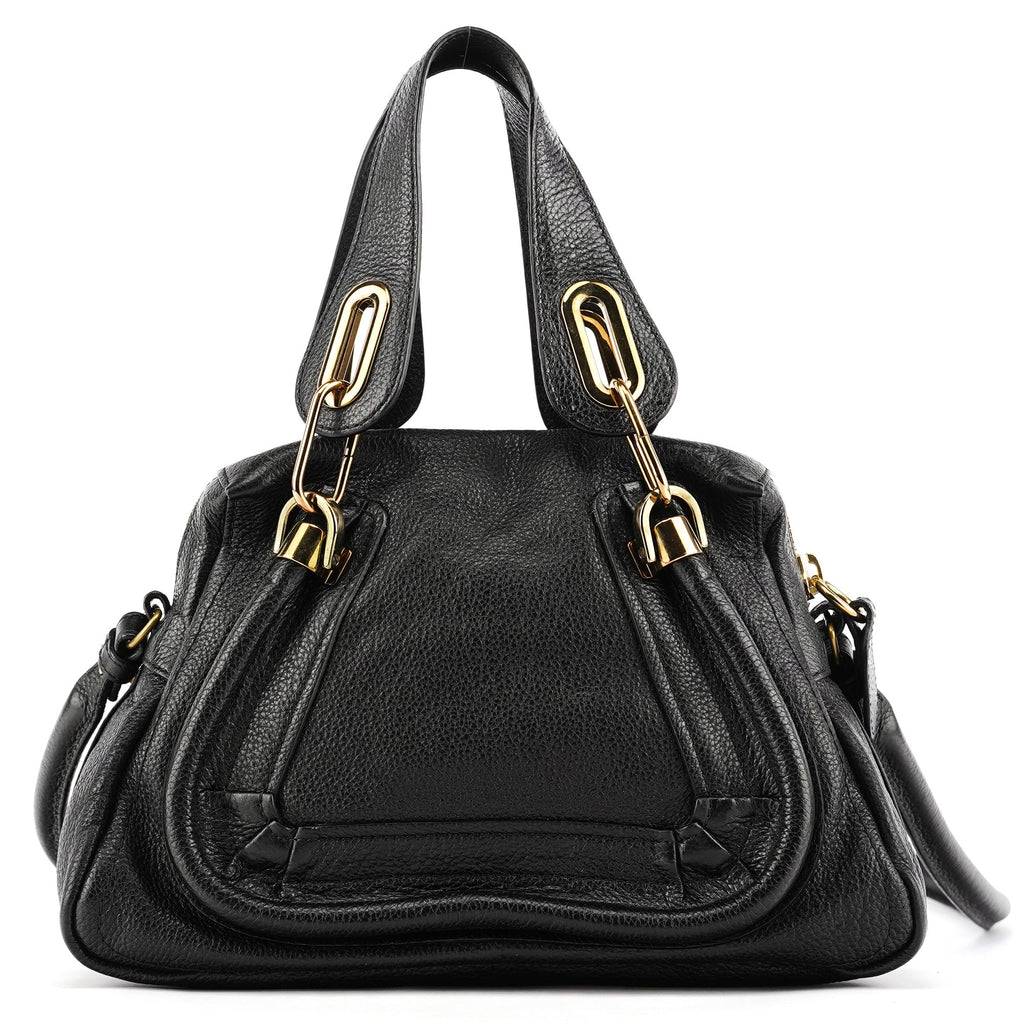 Black Leather Paraty 2-Way Bag