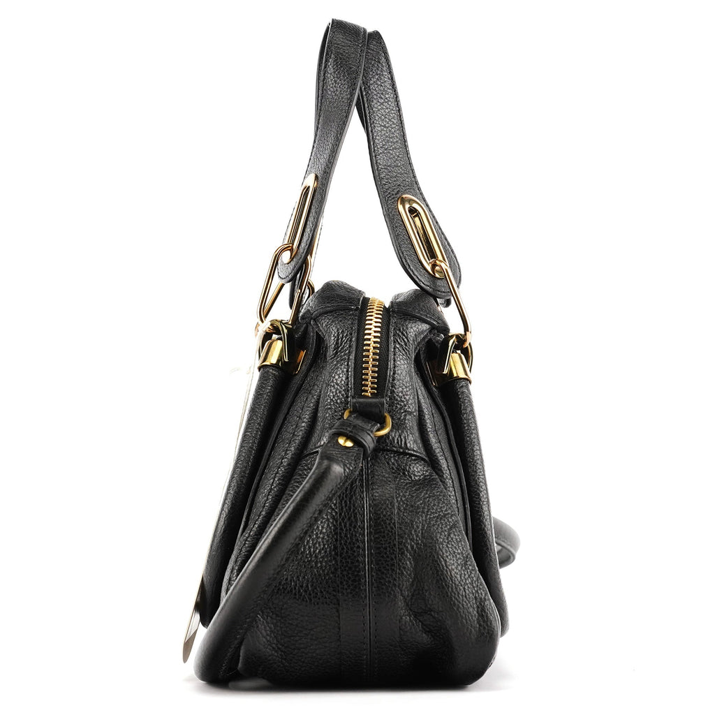 Black Leather Paraty 2-Way Bag