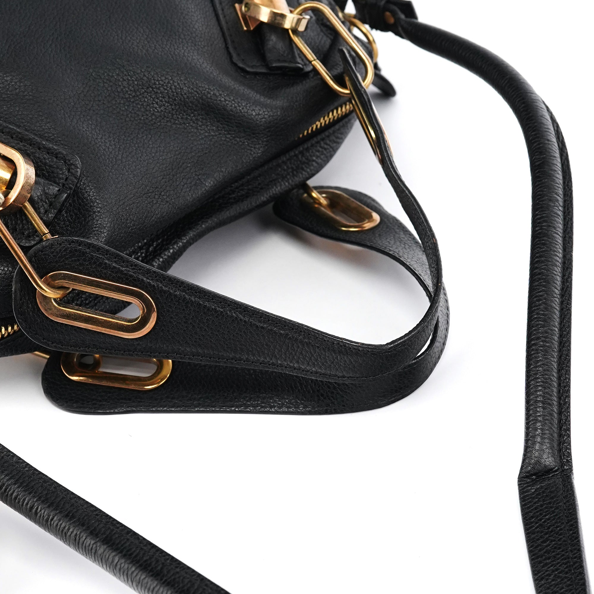 Black Leather Paraty 2-Way Bag