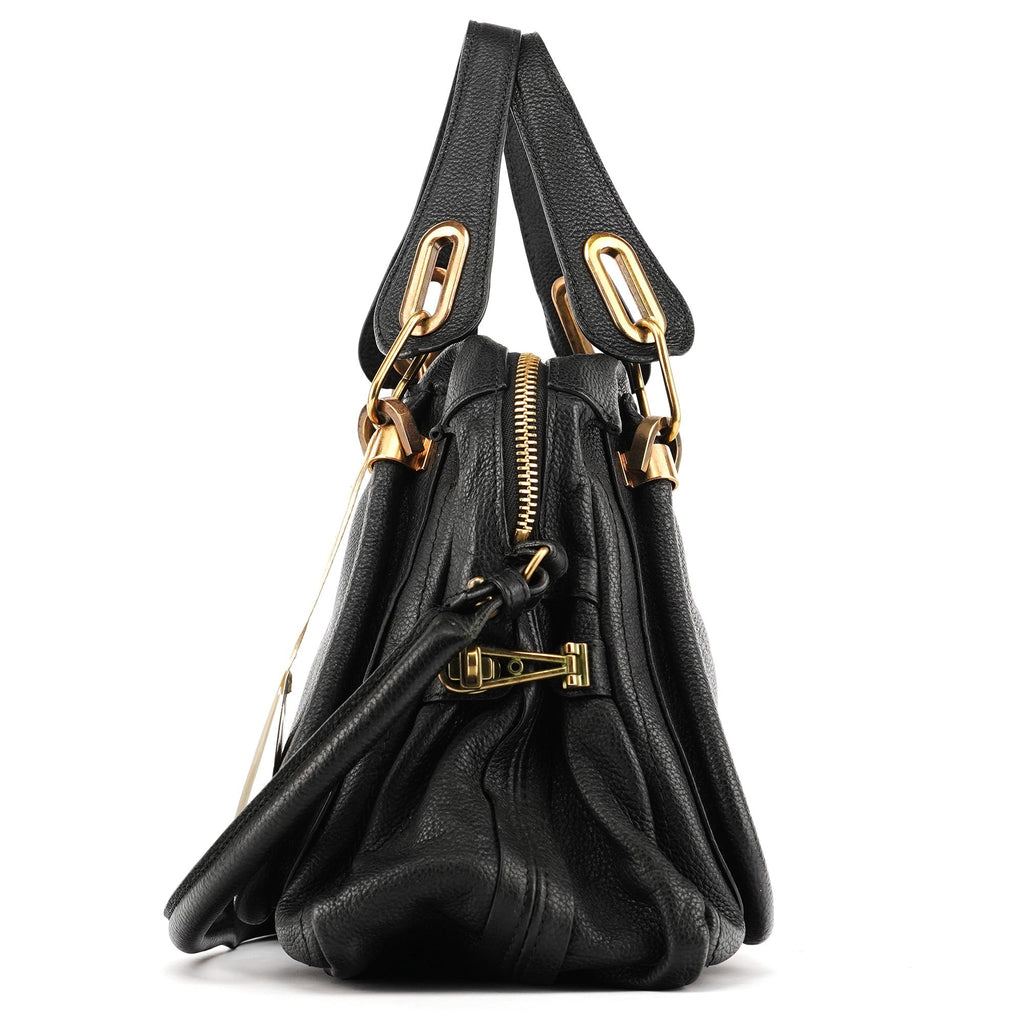 Black Leather Paraty 2-Way Bag
