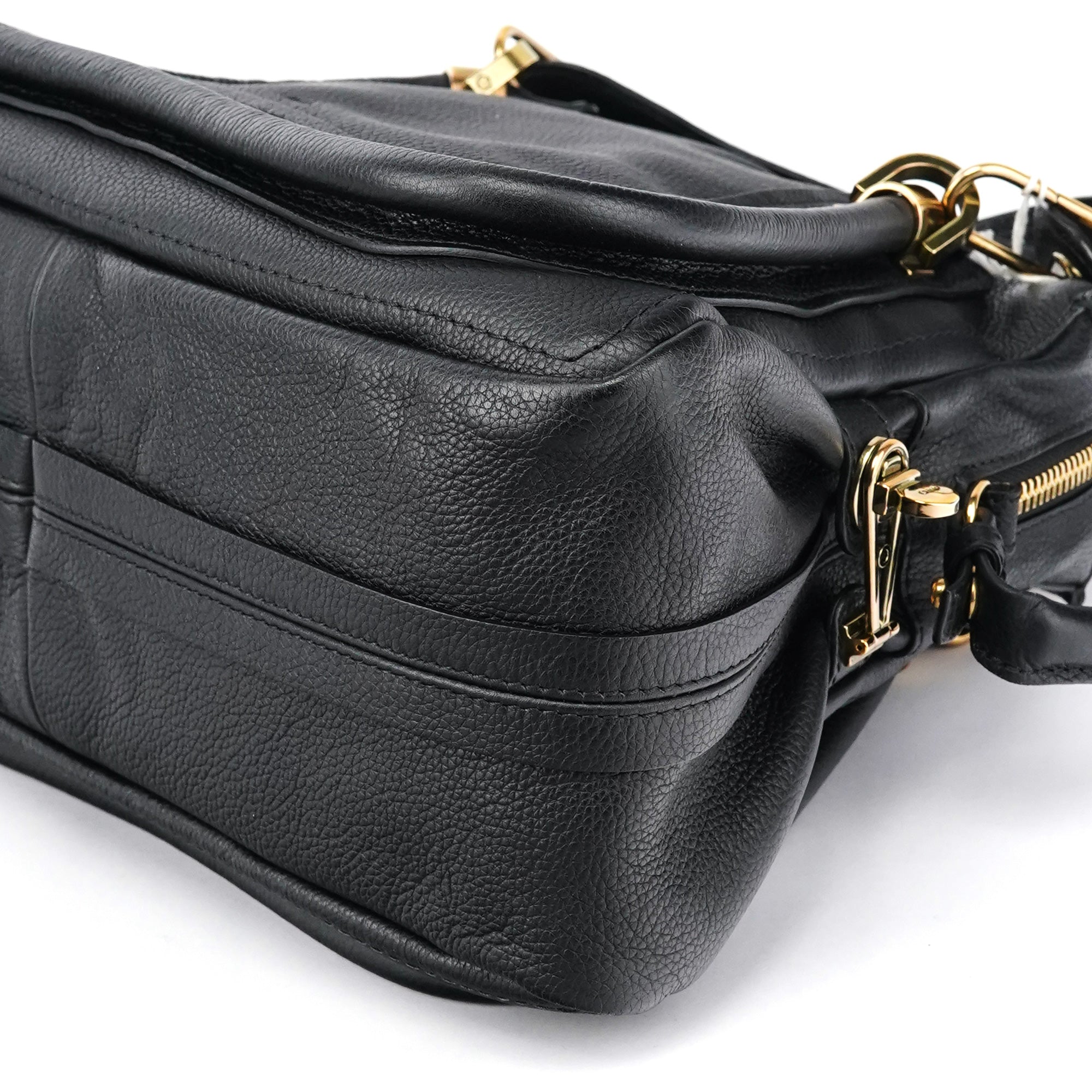 Black Leather Paraty 2-Way Bag