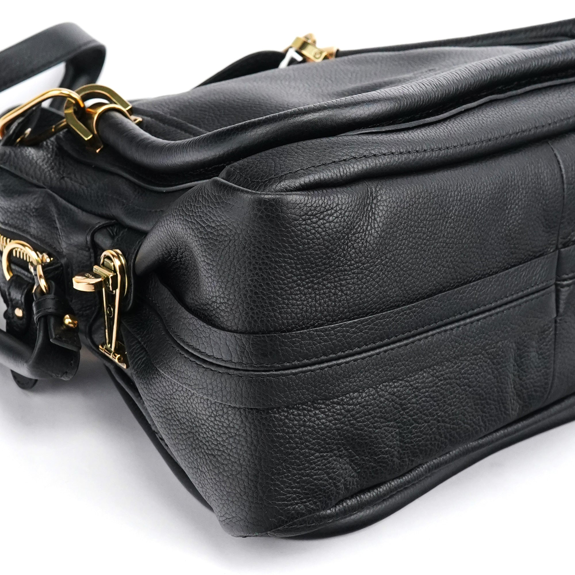 Black Leather Paraty 2-Way Bag