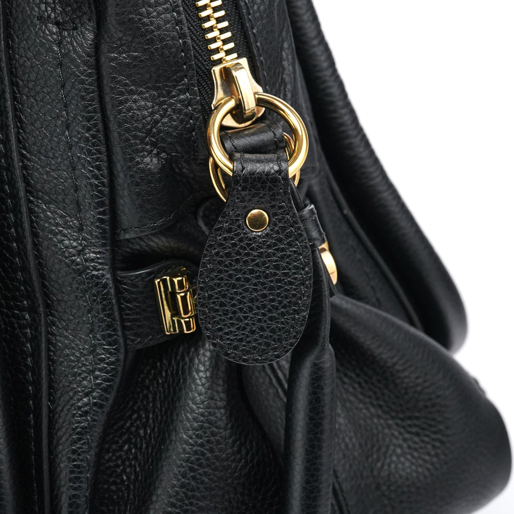 Black Leather Paraty 2-Way Bag