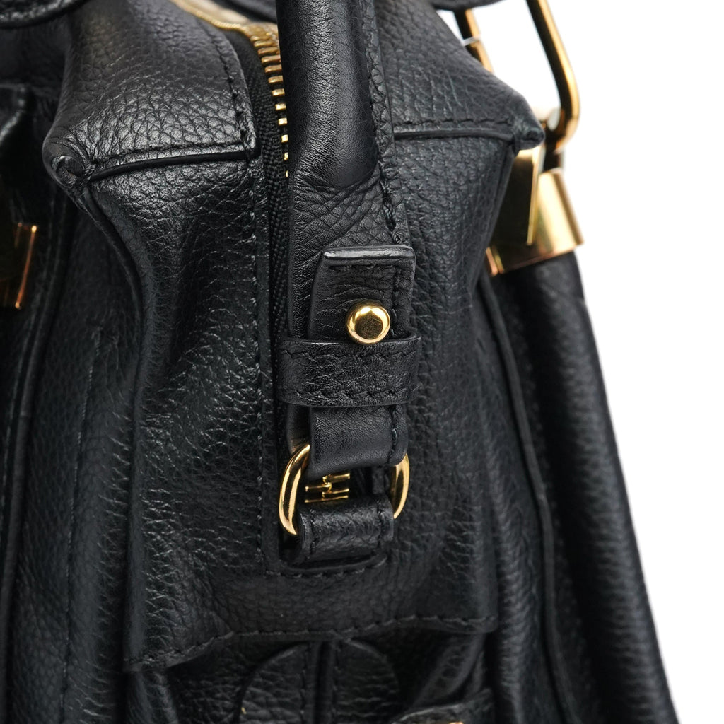 Black Leather Paraty 2-Way Bag