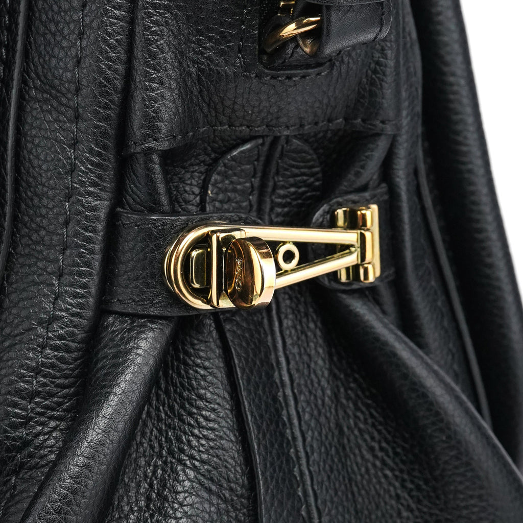 Black Leather Paraty 2-Way Bag