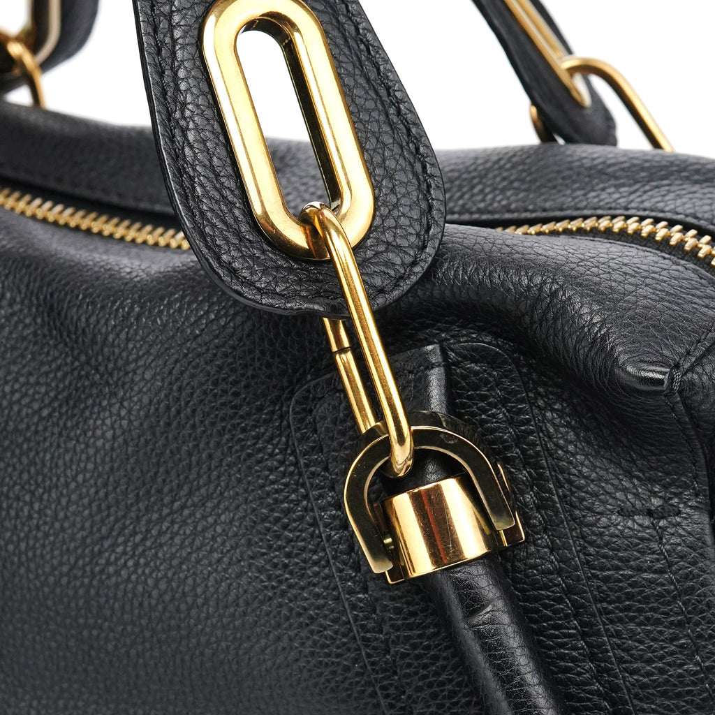 Black Leather Paraty 2-Way Bag