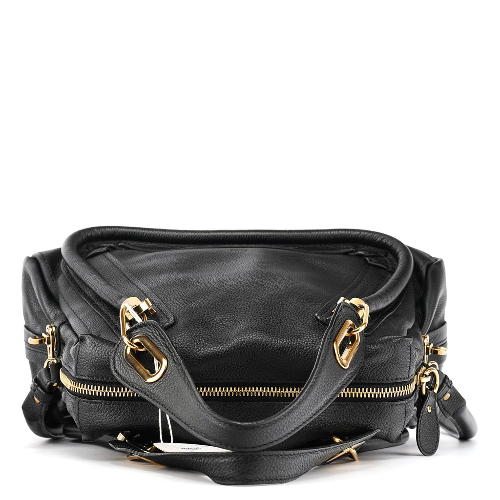 Black Leather Paraty 2-Way Bag