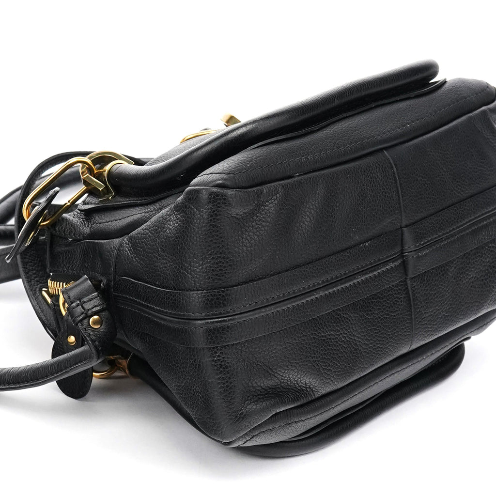 Black Leather Paraty 2-Way Bag